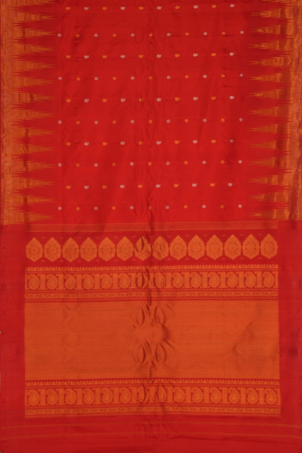 Image of Gadwal Silk Red Saree